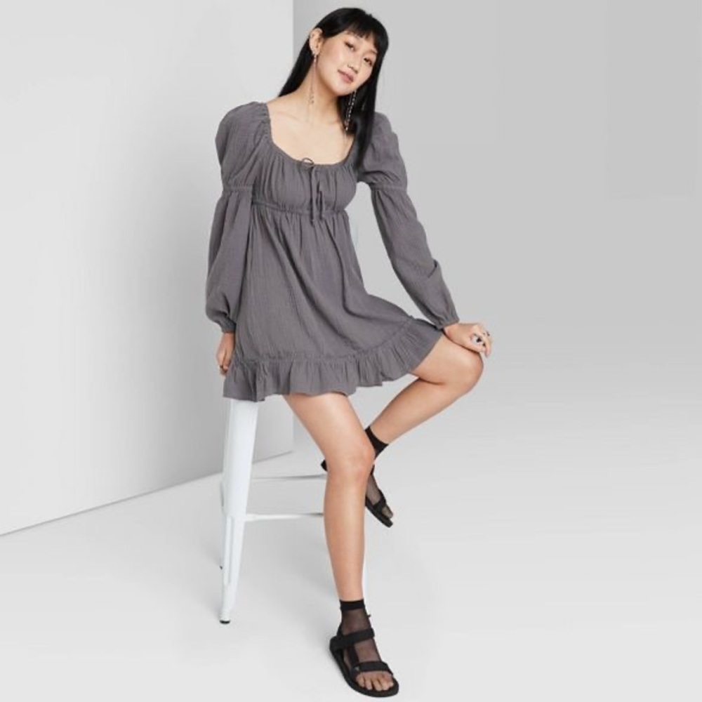 Wild Fable Long Sleeve Milkmaid Dress - Picture 2 of 9